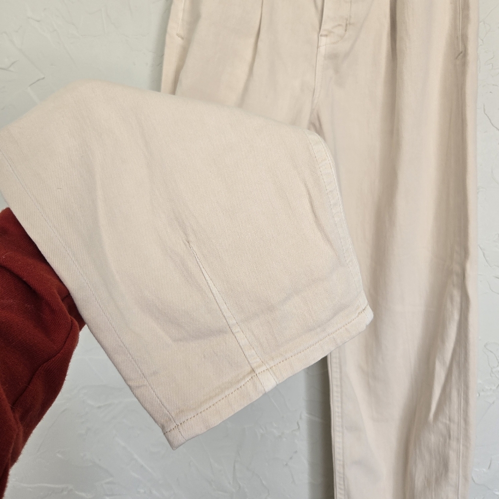 NWT Anthropologie Pilcro the Breaker Cream Pants Jeans, 26T - Picture 10 of 14
